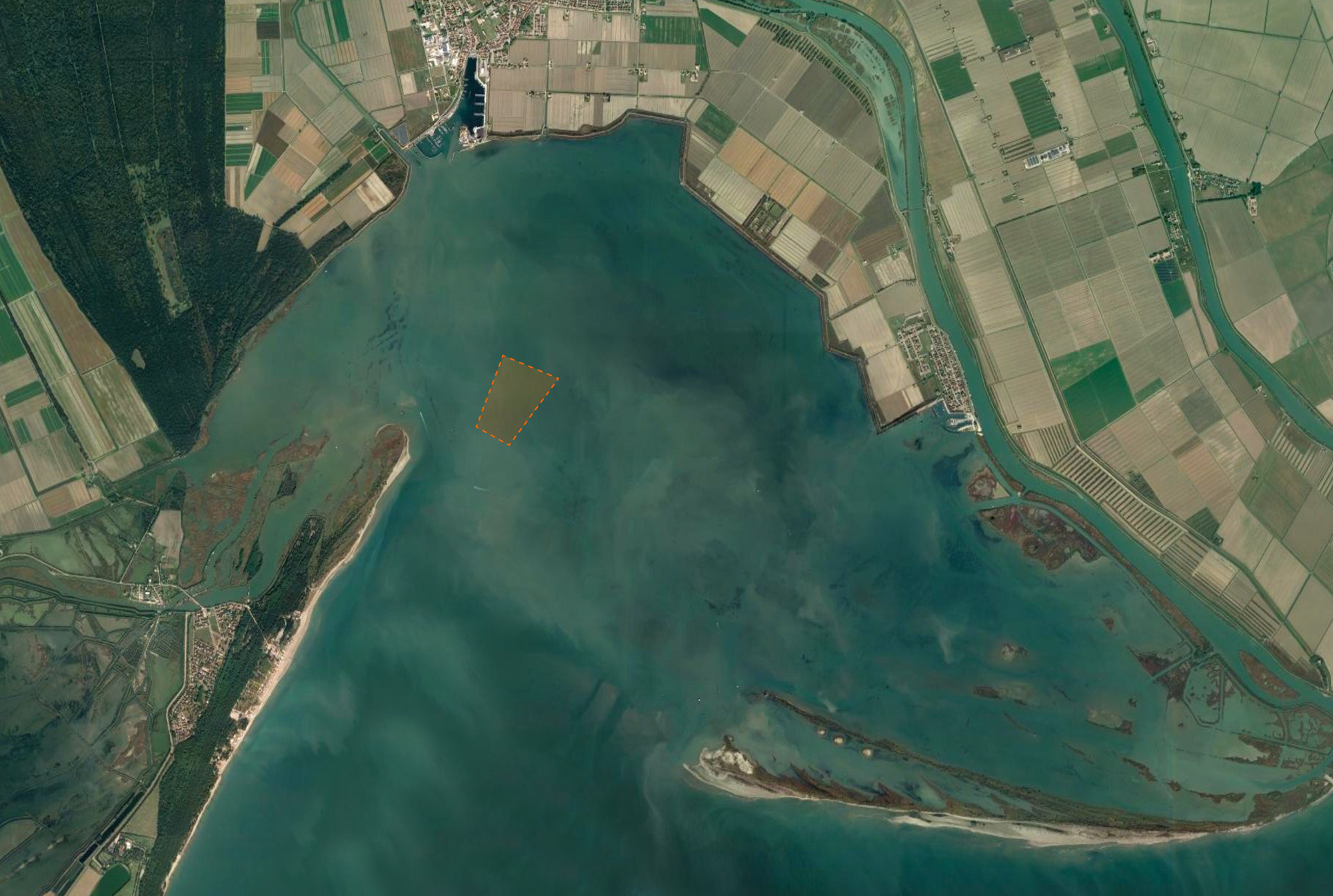 Immagine satellitare laguna di Gorino